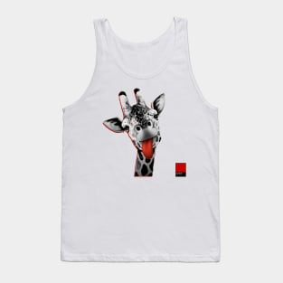 GIRAFFE RED - black full  by COLORBLIND WorldView Tank Top